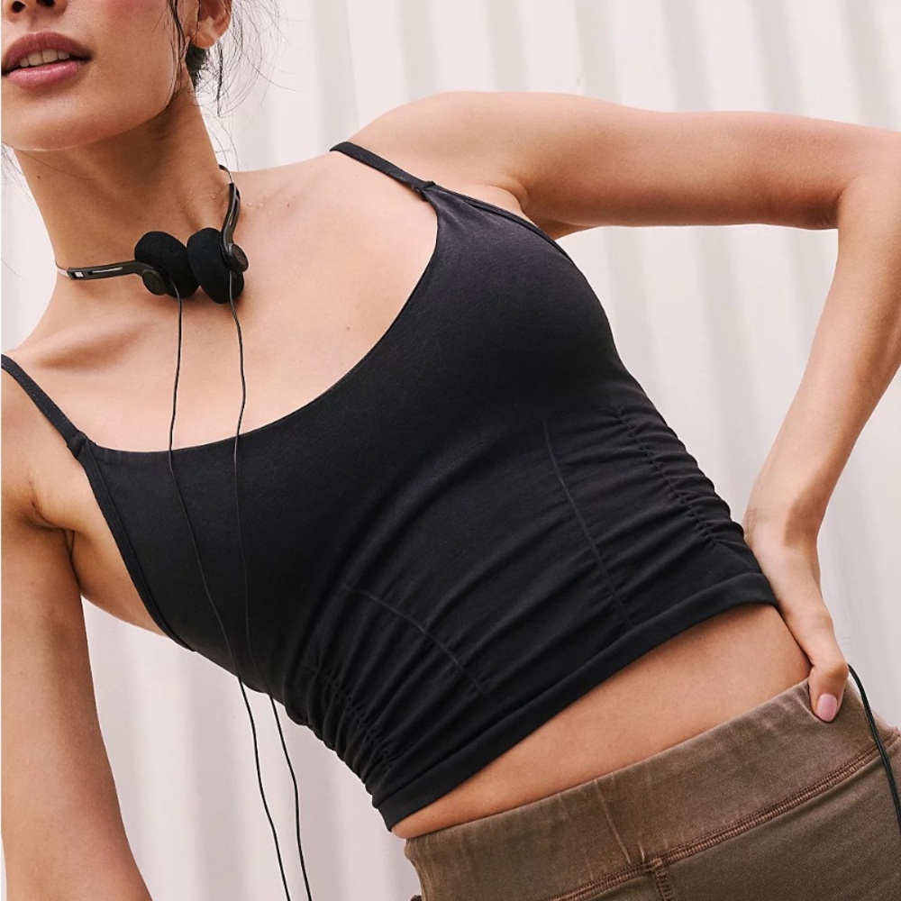 Free People Good Karma Ruched Crop Tank